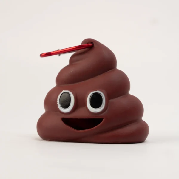 Dispensador de bolsas en forma de popó con bolsas