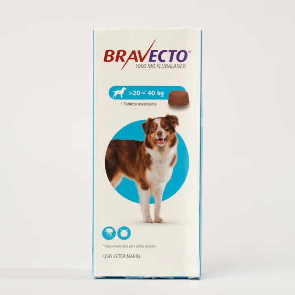 Bravecto - Tableta de 1000 mg - Para perros de 20 a 40 kg