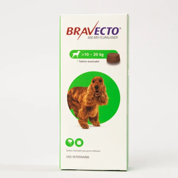 Bravecto - Tableta de 500 mg - Para perros de 10 a 20 kg