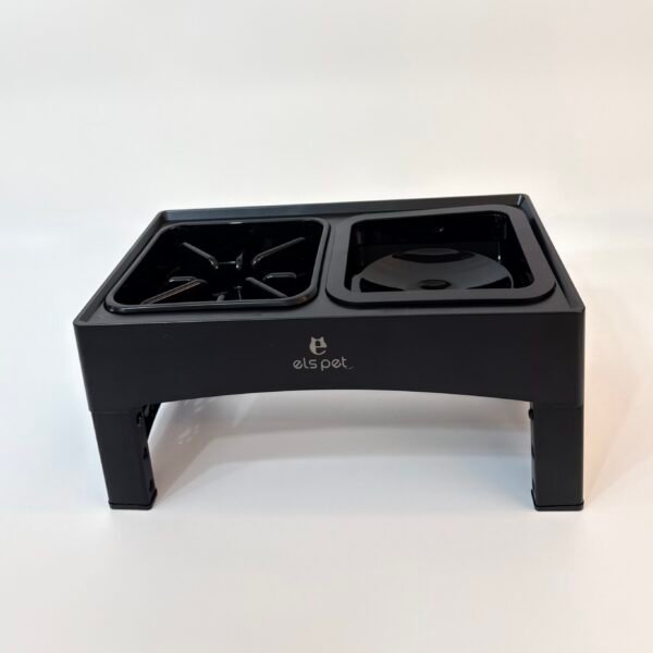Comedero elevado graduable con plato antreflujo y bebedero antiderrame